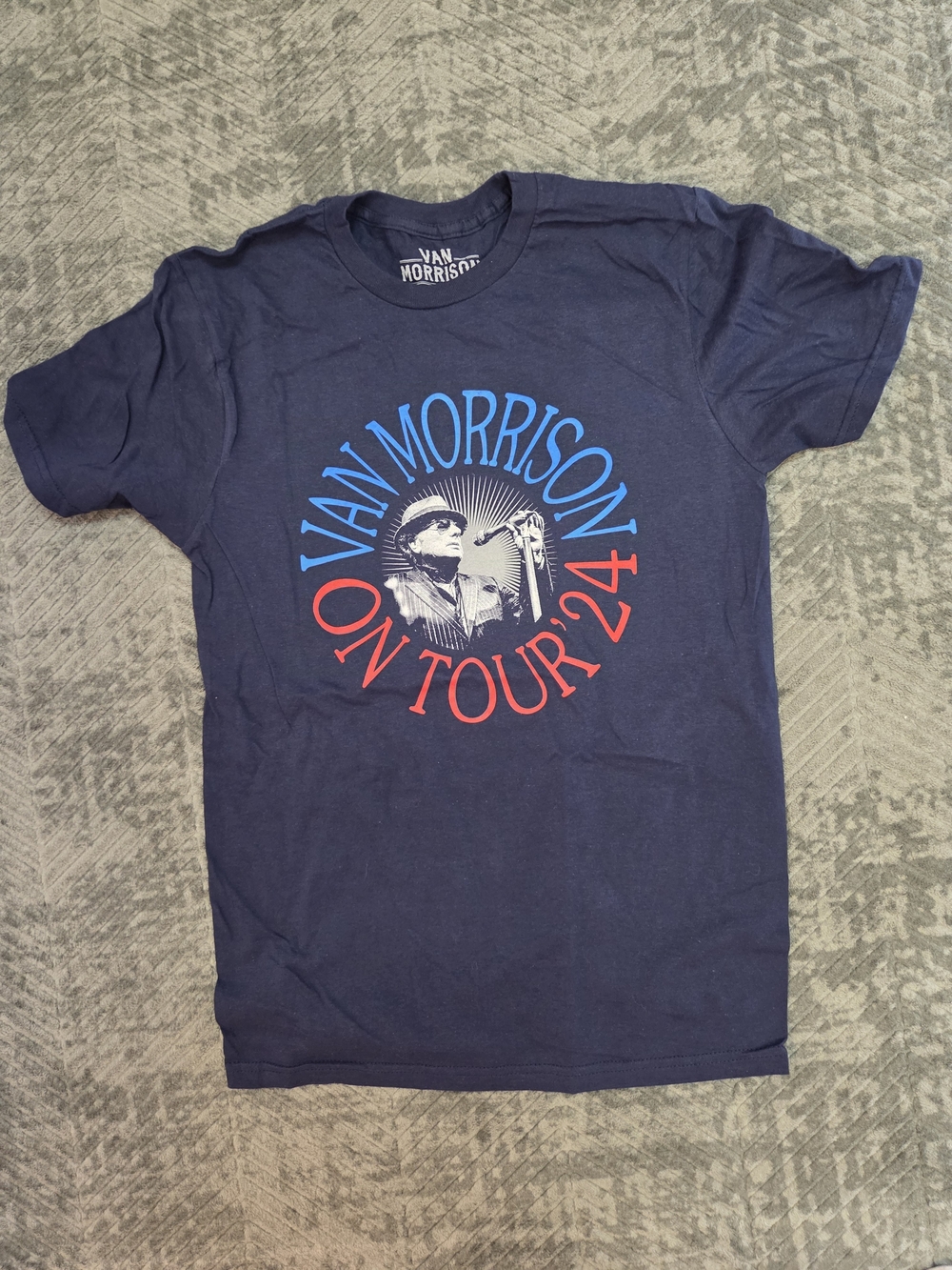 Navy Van Morrison Short Sleeve 'On Tour '24' Graphic Tee
